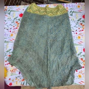 Green high low skirt